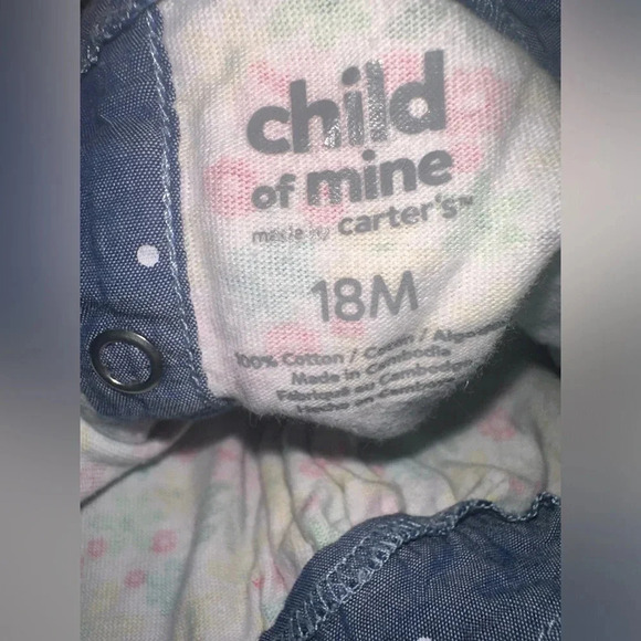 Child Of Mine toddler Girls 18m Polka Dot Floral One Piece Dress Romper - Picture 5 of 7